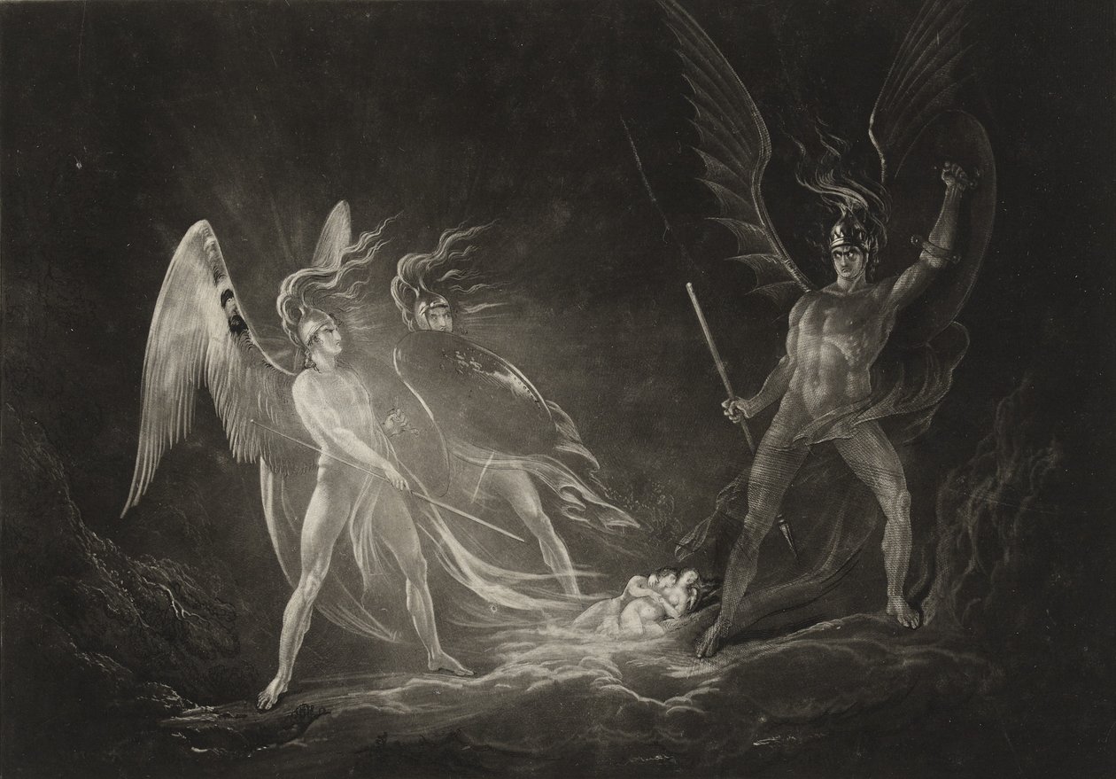 El sueño de Eva—Satanás despertado, c.1827 de John Martin