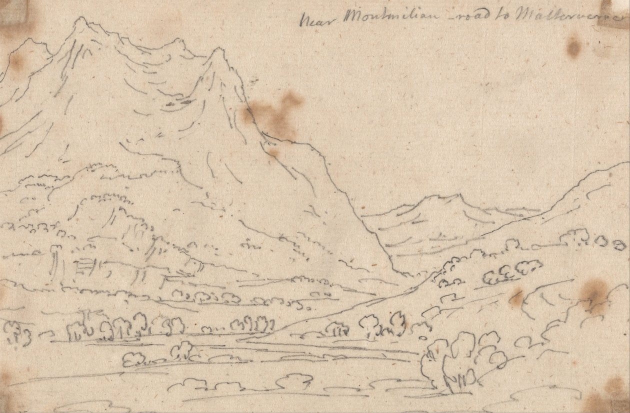 Cerca de Montmilian, camino a Malterverne de John Robert Cozens