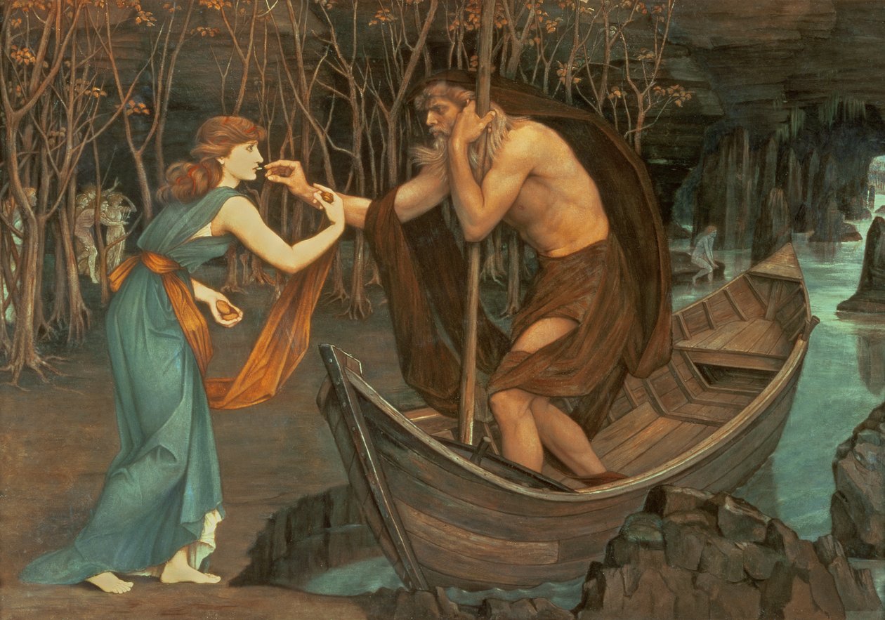 Caronte y Psique de John Roddam Spencer Stanhope