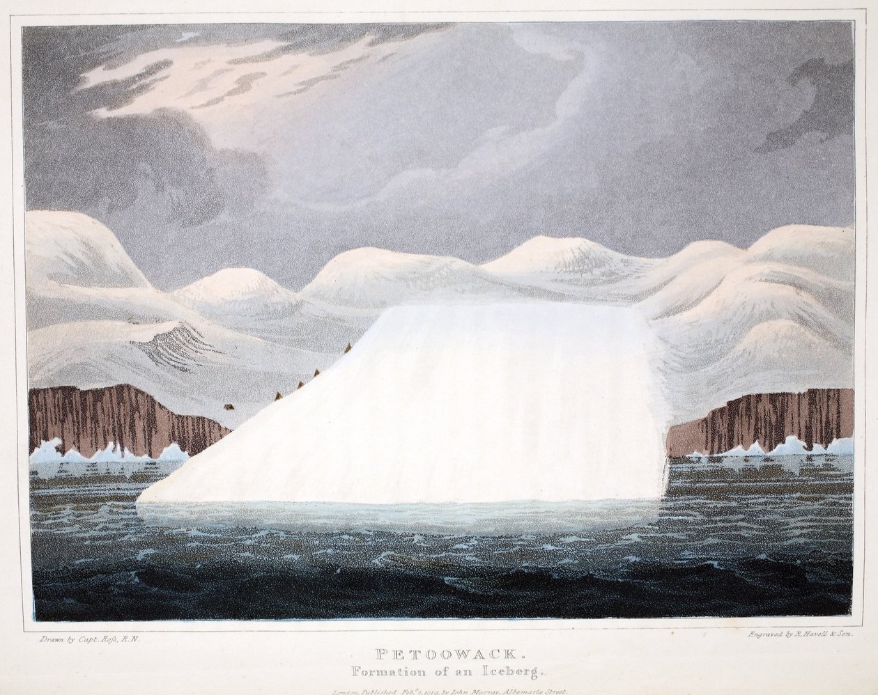 Petowacx, formación de un iceberg, ilustración de 