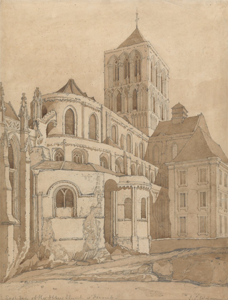 Iglesia abacial en Fecamp, Normandía de John Sell Cotman