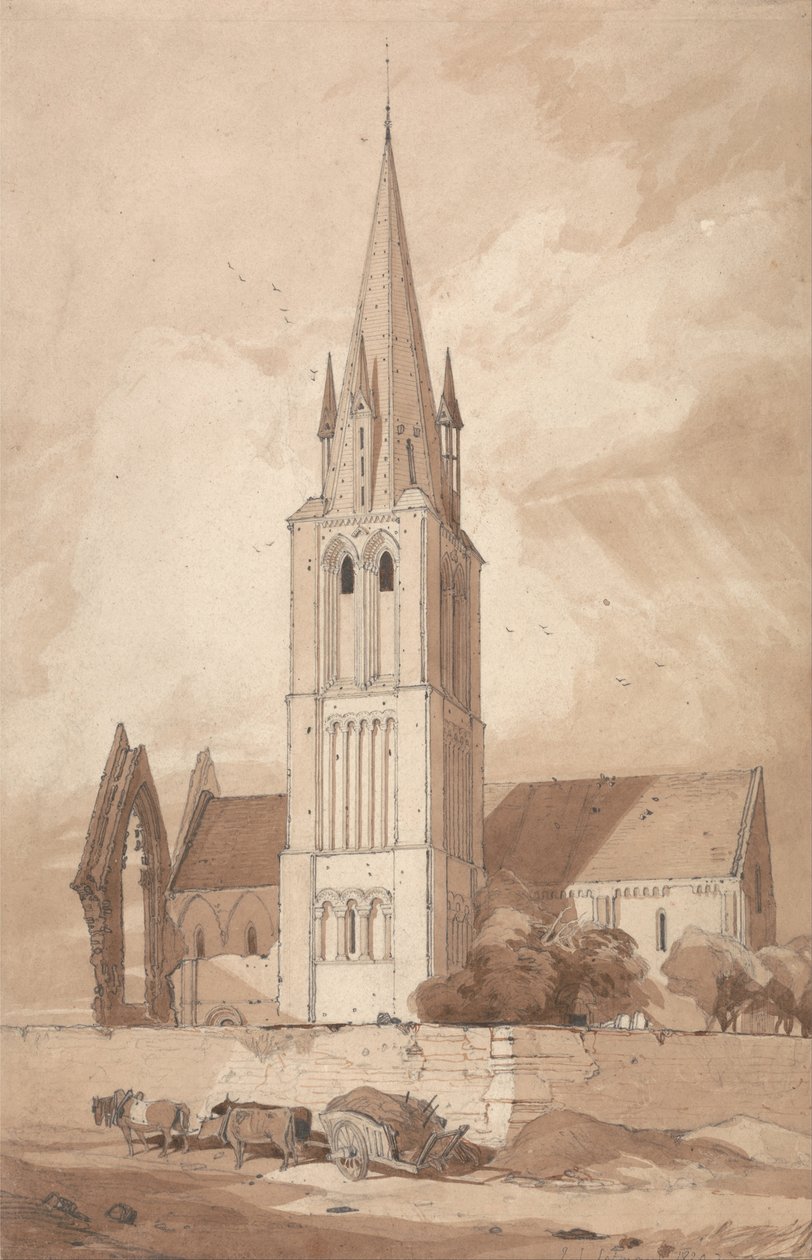 Iglesia de Douvres, Normandía de John Sell Cotman