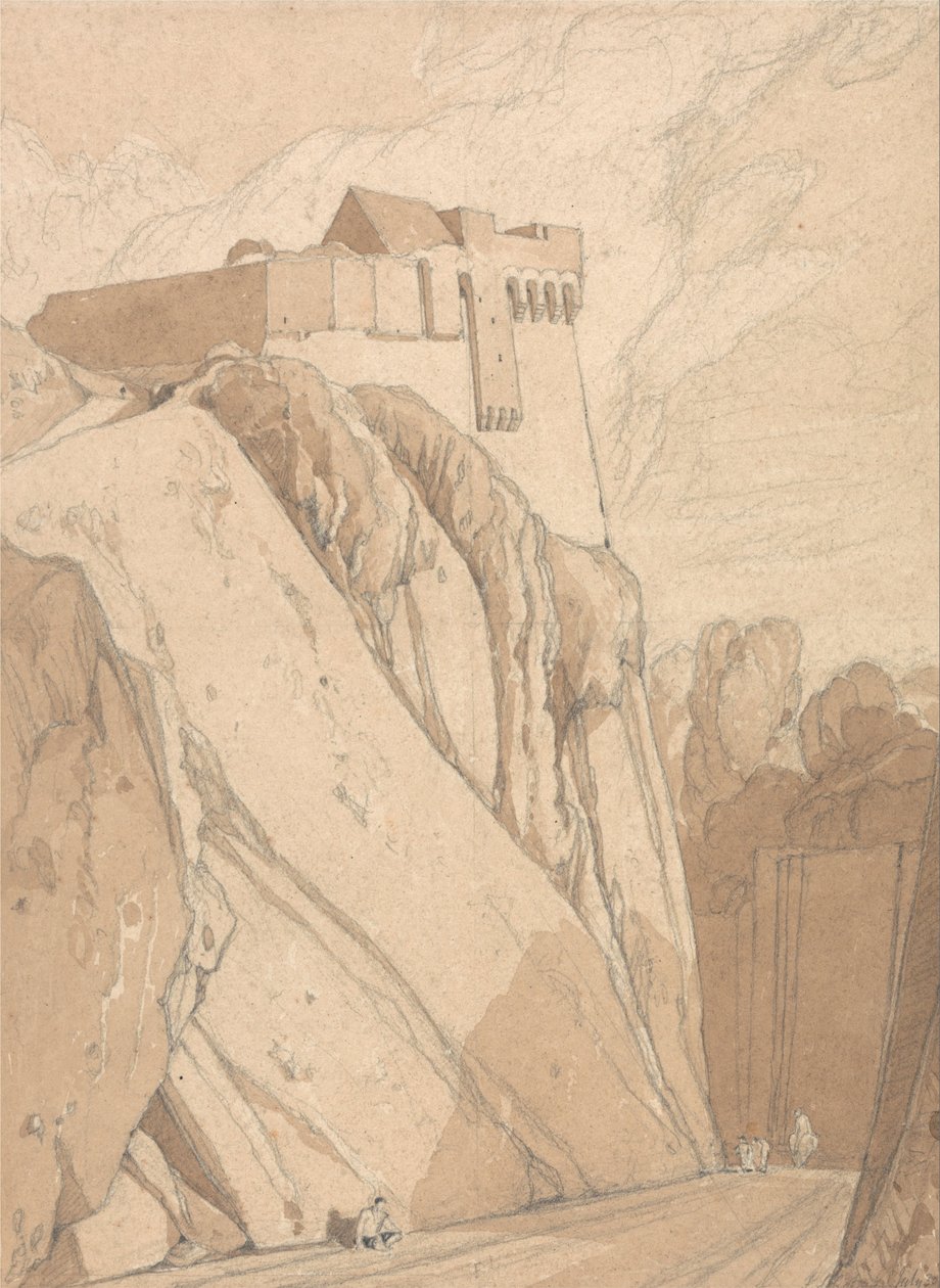 Parte de las antiguas fortificaciones en Saint Lo, Normandía de John Sell Cotman