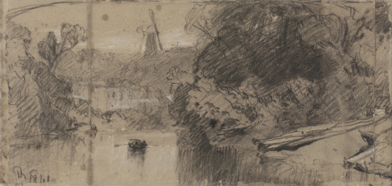 Paisaje fluvial, probablemente cerca de Thorpe, Norfolk de John Sell Cotman