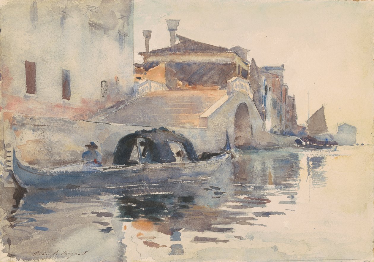 Escena del canal, Ponte Panada, Fondamenta Nuove, Venecia, c.1880-82 de John Singer Sargent