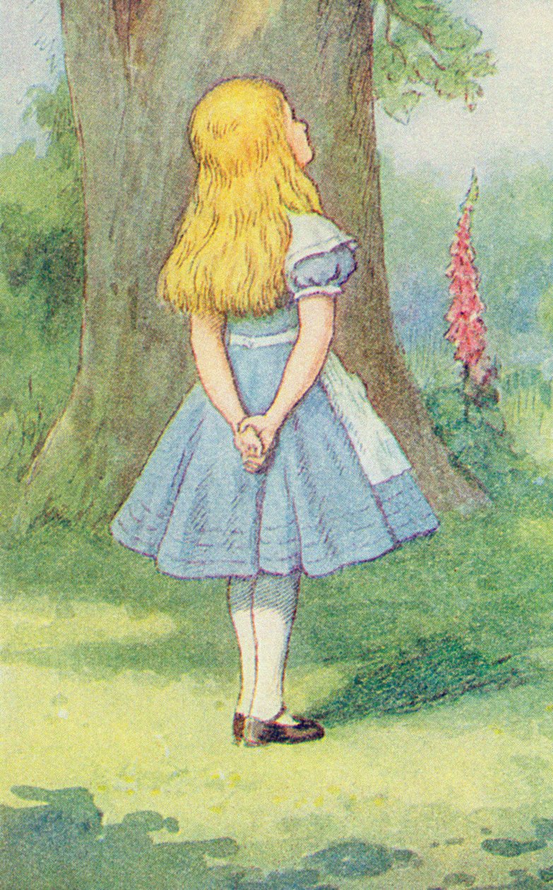 Alicia y el Gato de Cheshire, ilustración de 