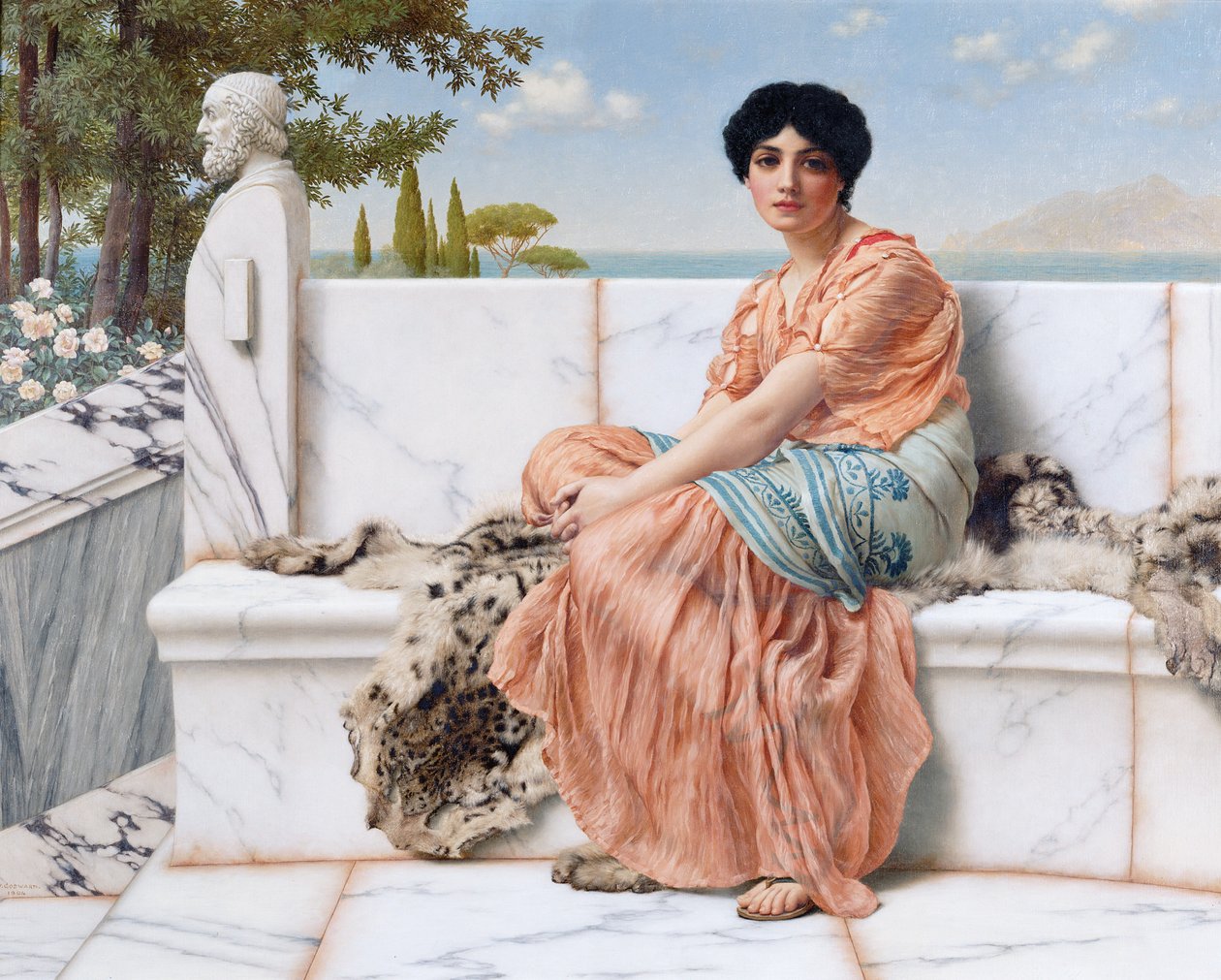 Ensoñación también conocido como En los días de Safo de John William Godward