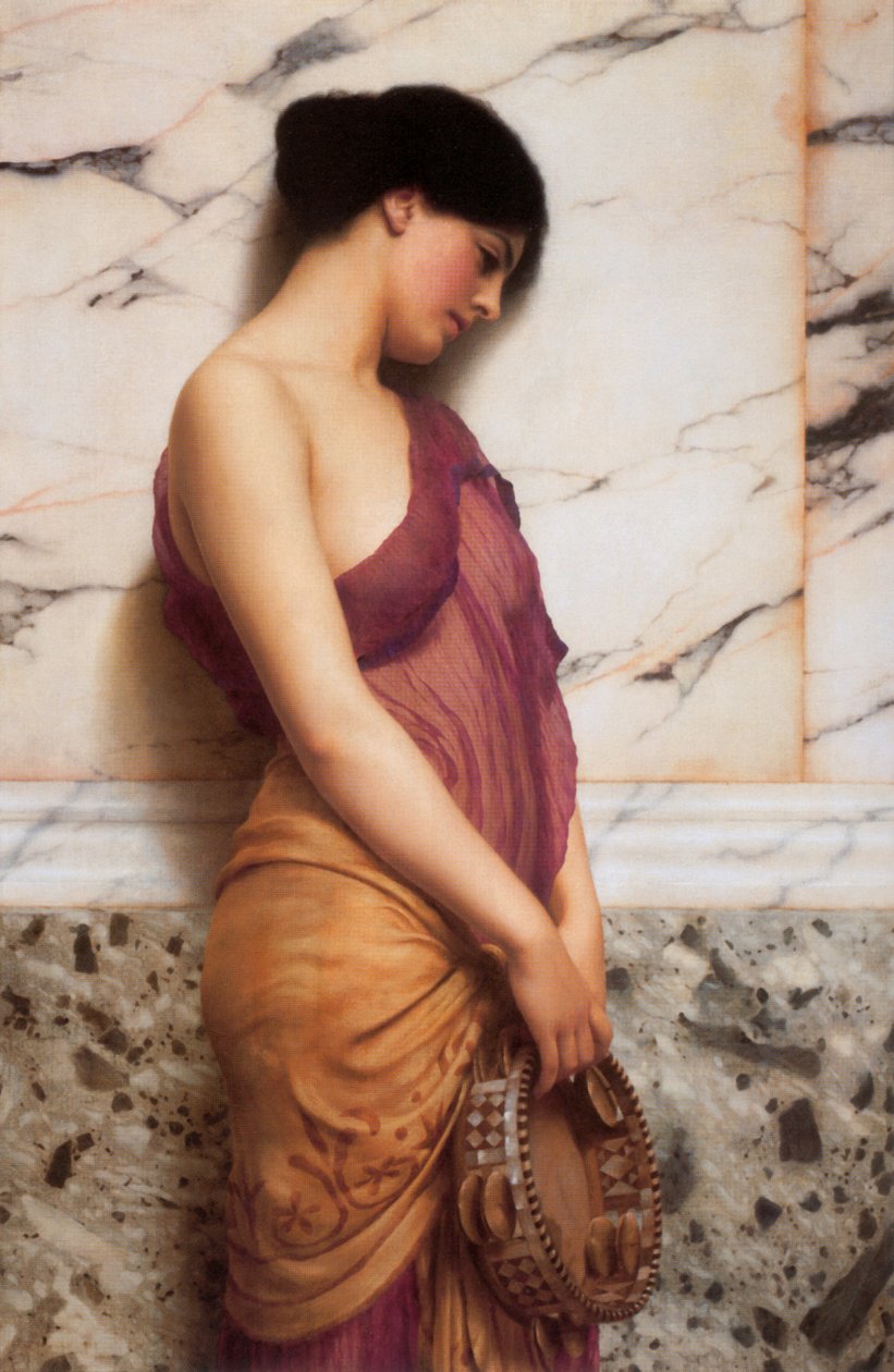 La chica del tamborín de John William Godward