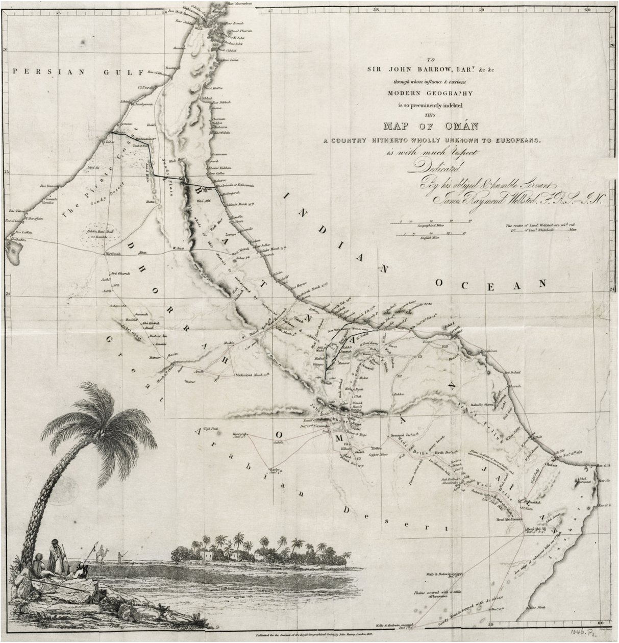 Mapa de Omán de John Arrowsmith