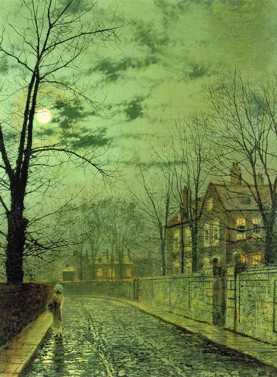 Un Camino a la Luz de la Luna de John Atkinson Grimshaw