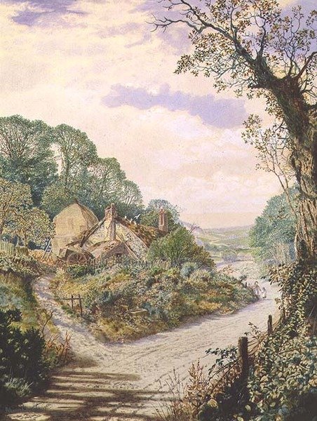 Mediodía de Verano, Antigua Granja, Wharfedale de John Atkinson Grimshaw