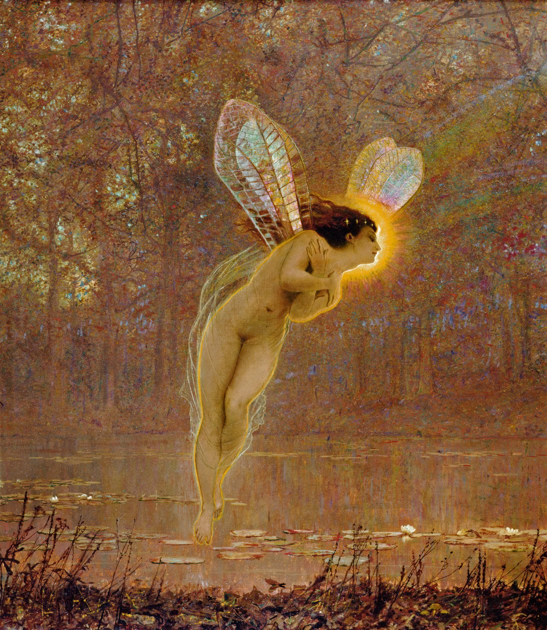 Iris, detalle del hada de John Atkinson Grimshaw