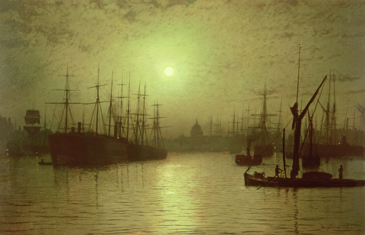 Anochecer en el Támesis de John Atkinson Grimshaw