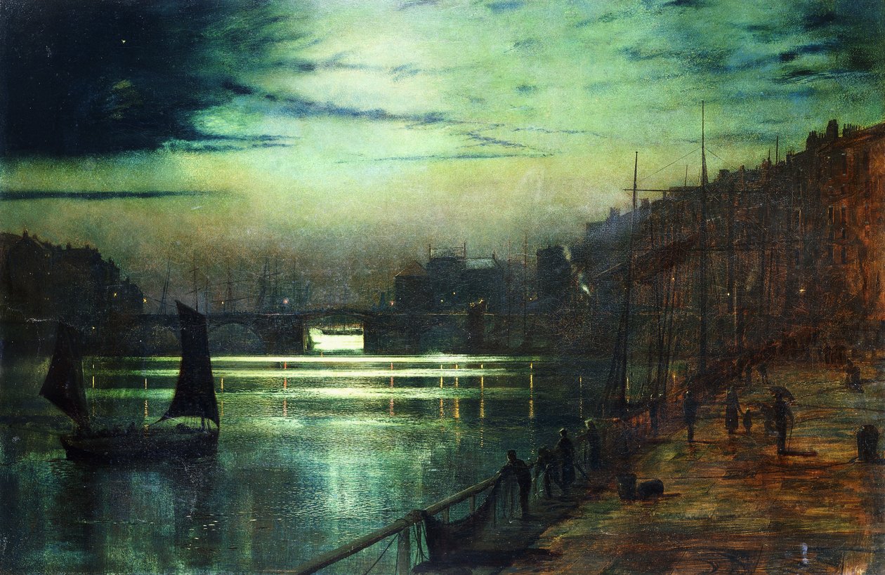 Las Luces del Puerto, Whitby de John Atkinson Grimshaw