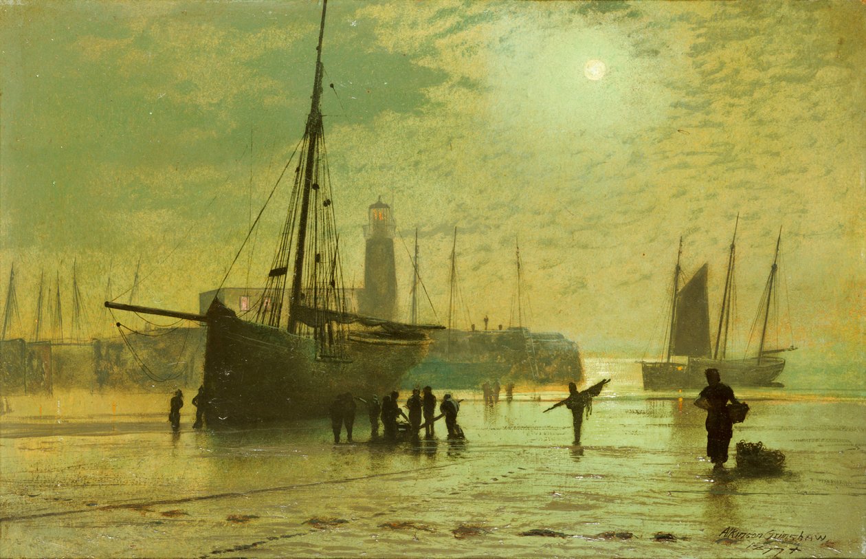 El Faro en Scarborough, 1877 de John Atkinson Grimshaw