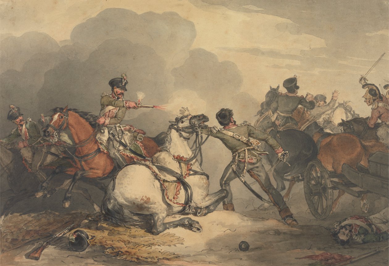 Una escena de batalla de John Augustus Atkinson