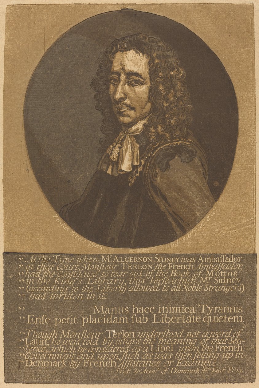 Algernon Sidney de John Baptist Jackson after Justus van Verus