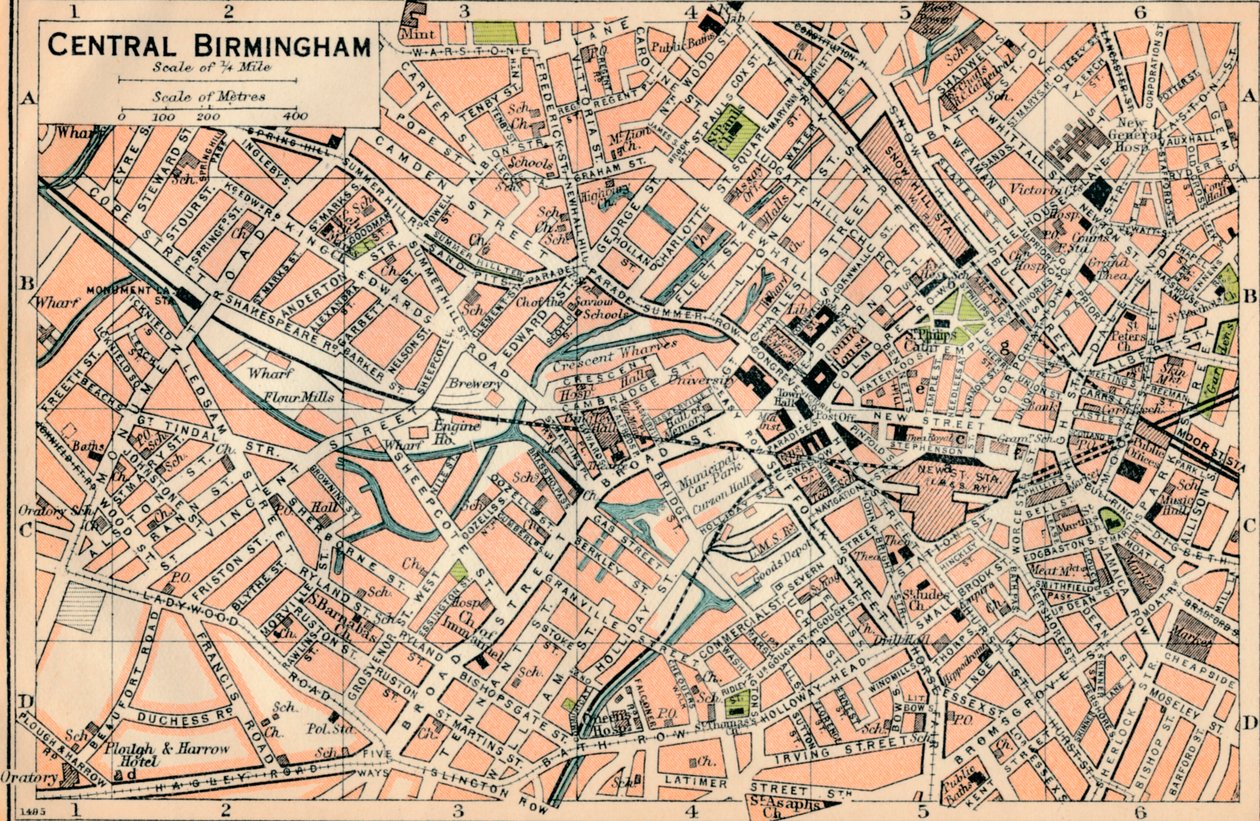 Centro de Birmingham, siglo XX de John Bartholomew