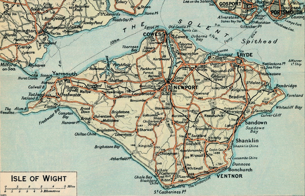 Isla de Wight, siglo XX de John Bartholomew