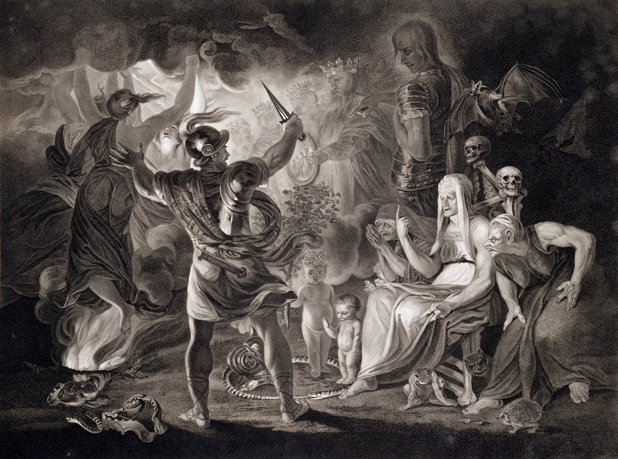 Macbeth, las tres brujas y Hécate, 1805 de John Boydell
