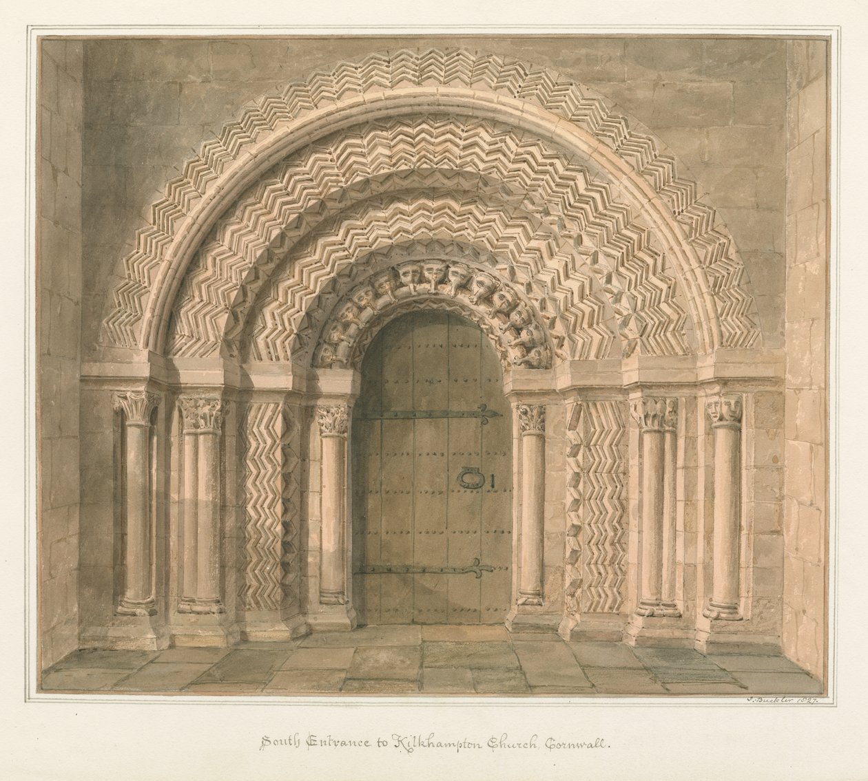 Cornualles - Iglesia de Kilkhampton de John Buckler