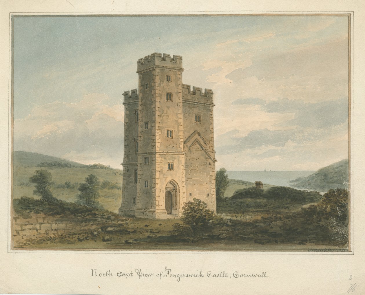 Cornualles - Castillo de Pengersick de John Buckler