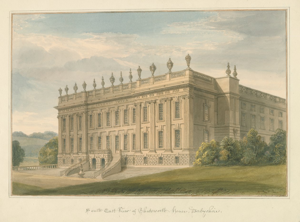 Derbyshire - Chatsworth Hall de John Buckler