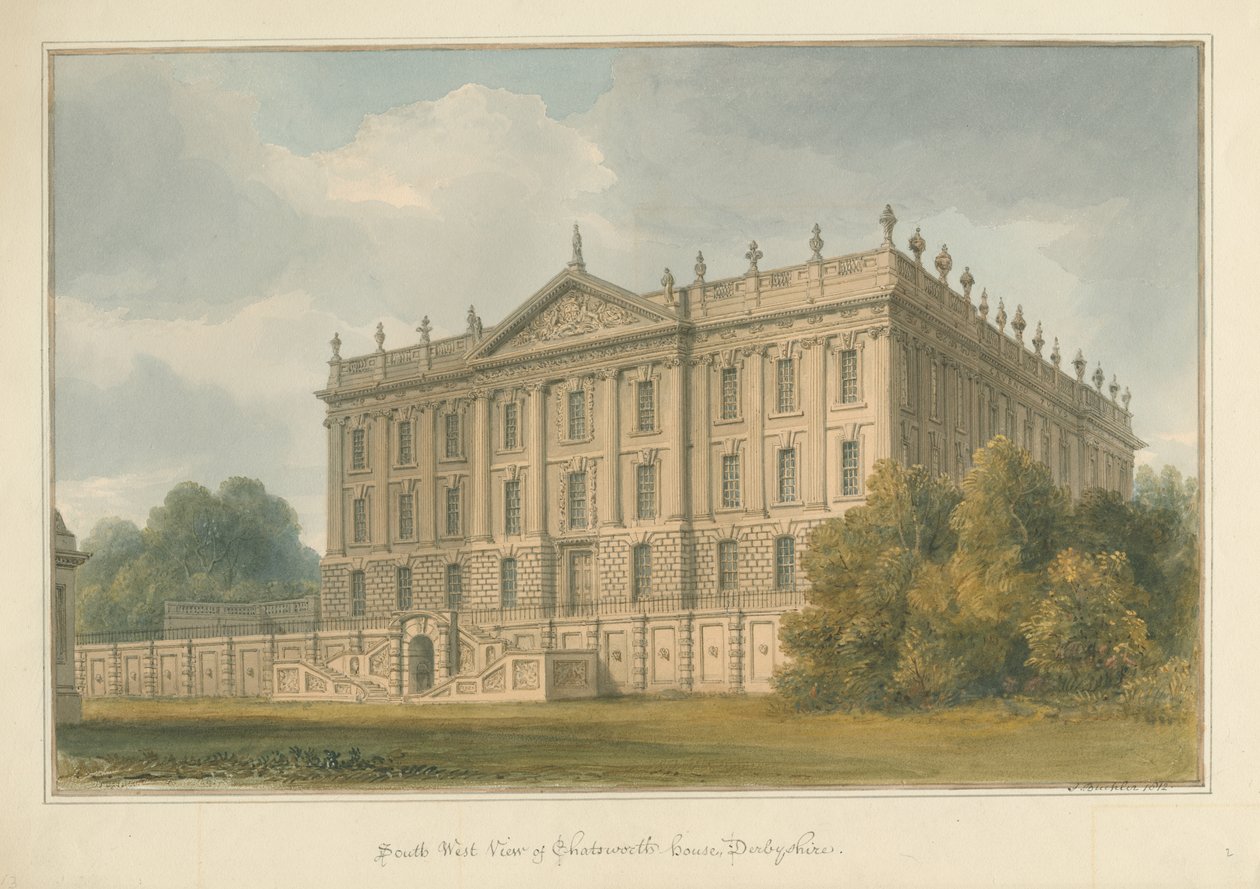 Derbyshire - Casa de Chatsworth de John Buckler