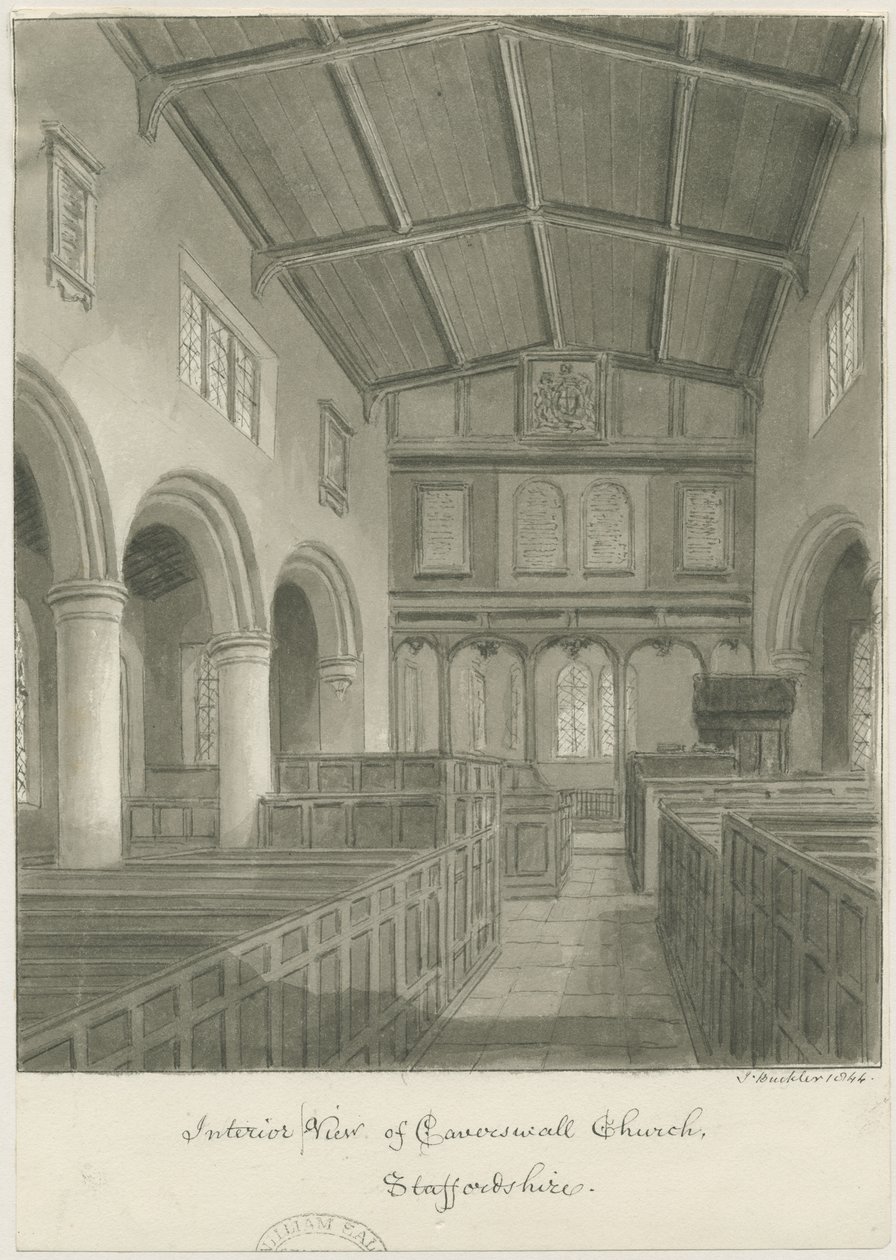 Interior de la Iglesia de Caverswall de John Buckler
