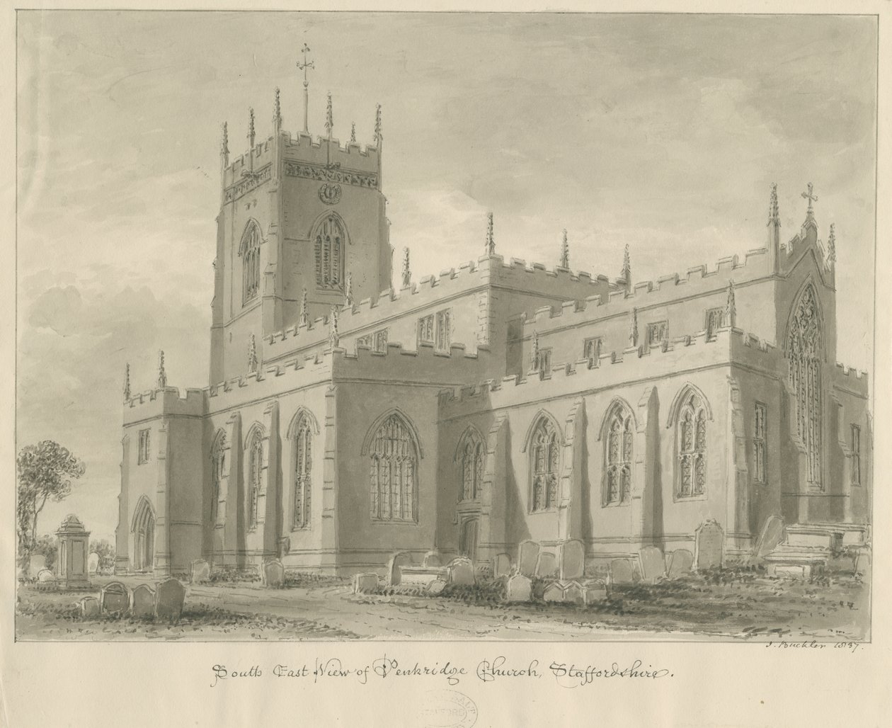 Iglesia de Penkridge de John Buckler