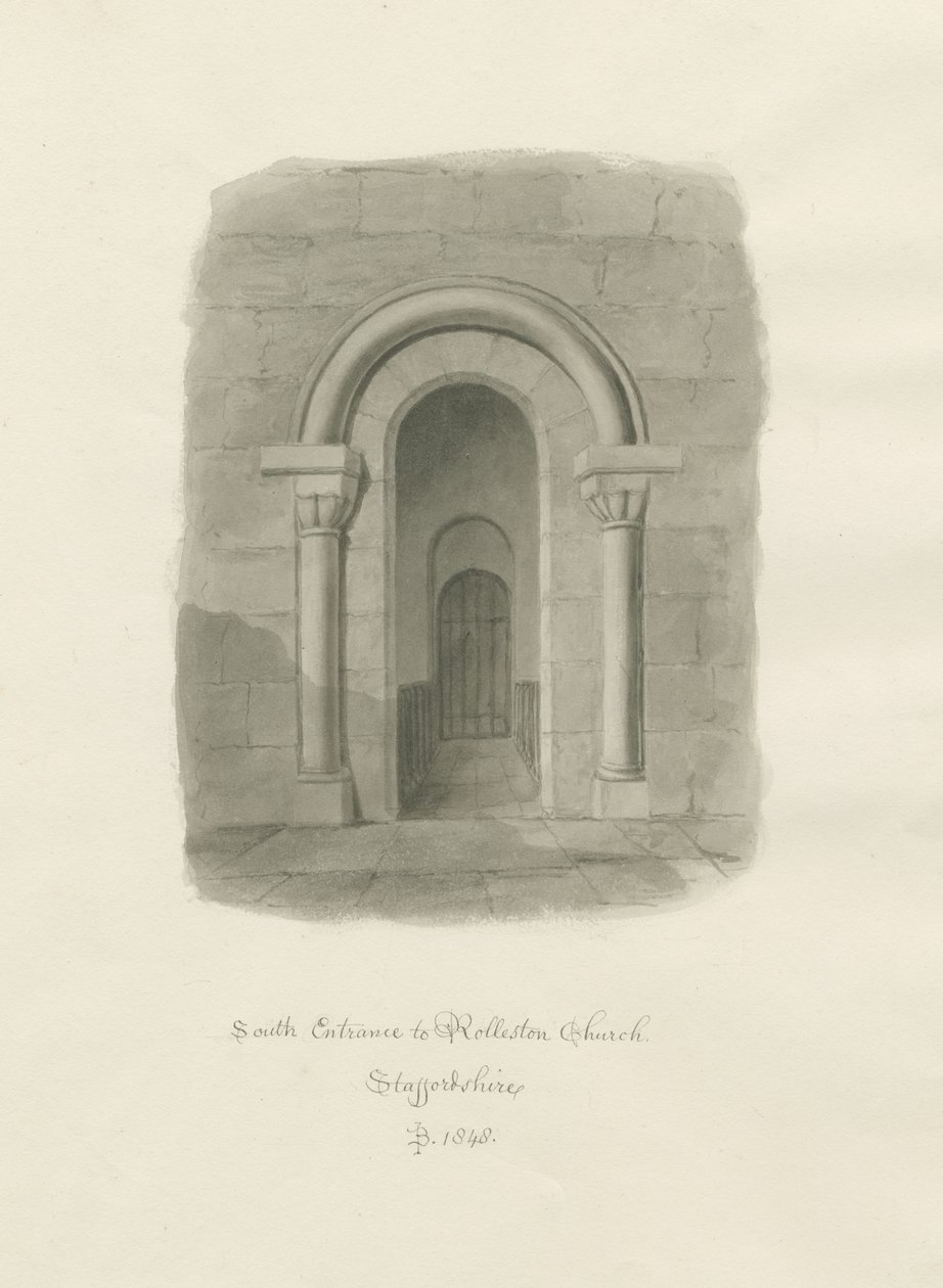 Iglesia de Rolleston - Entrada sur de John Buckler