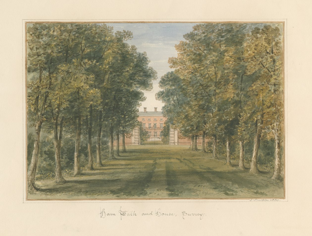 Surrey - Ham Walk y Casa, 1830 de John Buckler