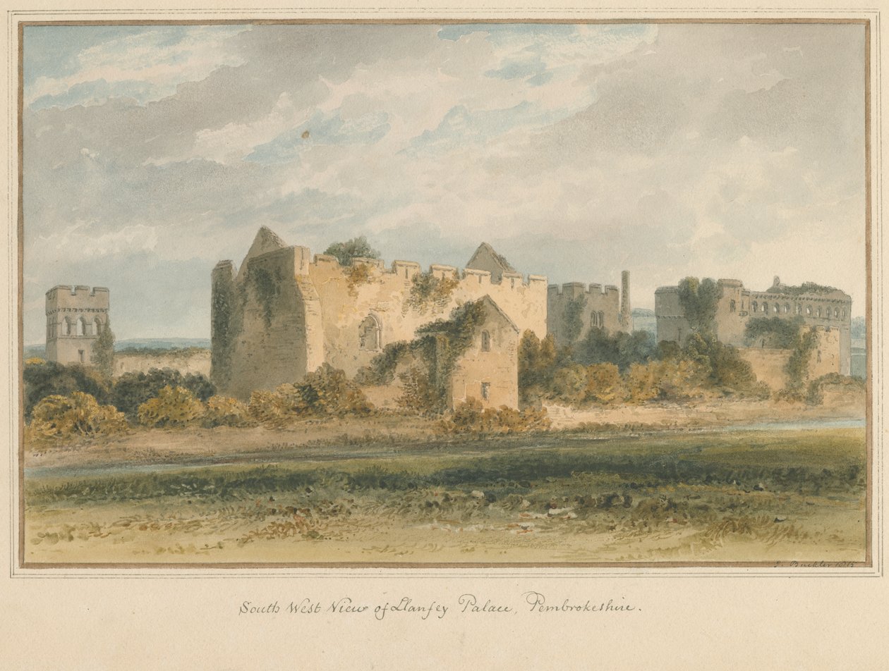 Gales - Pembrokeshire - Palacio de Llanfey de John Buckler