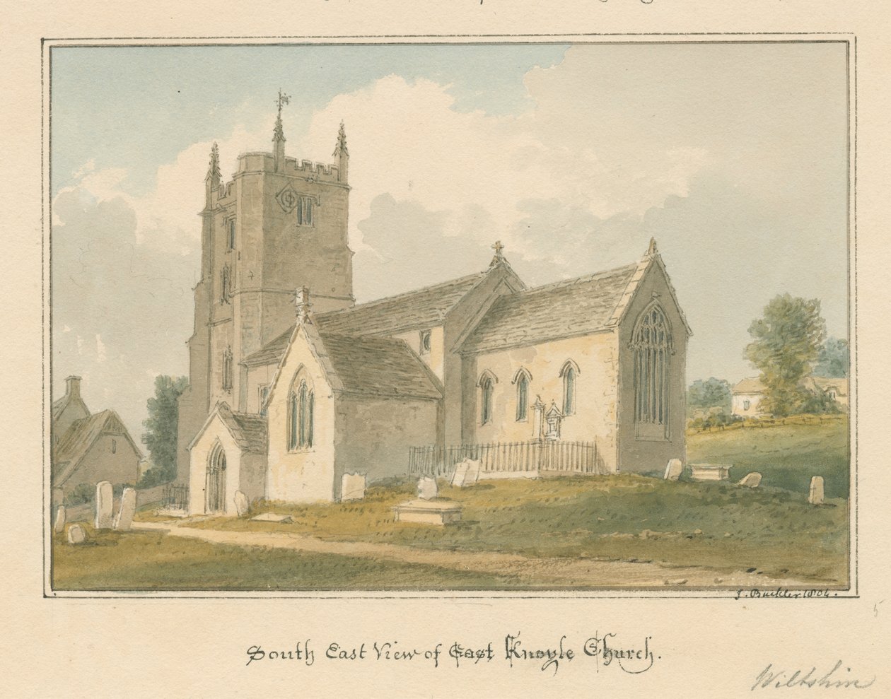 Wiltshire - Iglesia de Knowle, 1804 de John Buckler