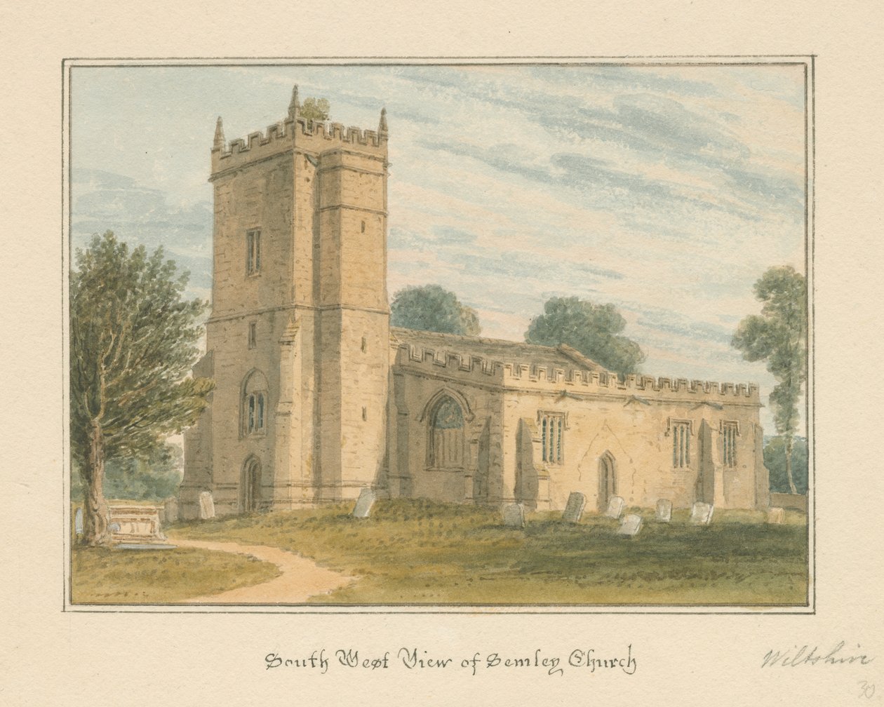 Wiltshire - Iglesia de Semley, 1817 de John Buckler