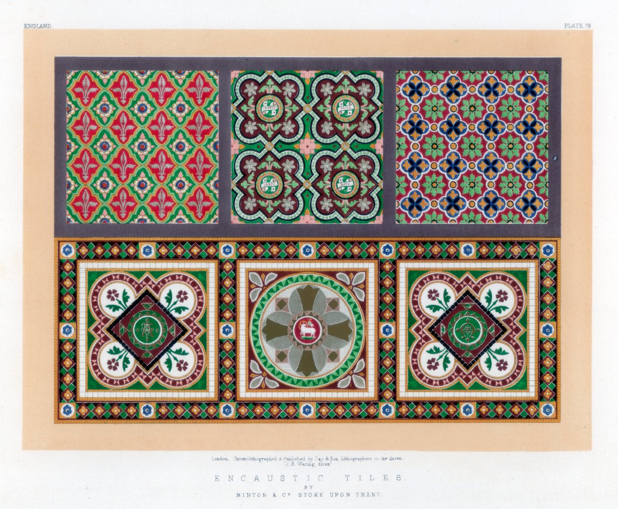 Azulejos encáusticos, siglo XIX de John Burley Waring
