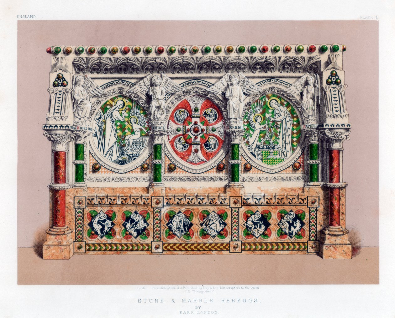 Retablo de piedra y mármol, siglo XIX de John Burley Waring