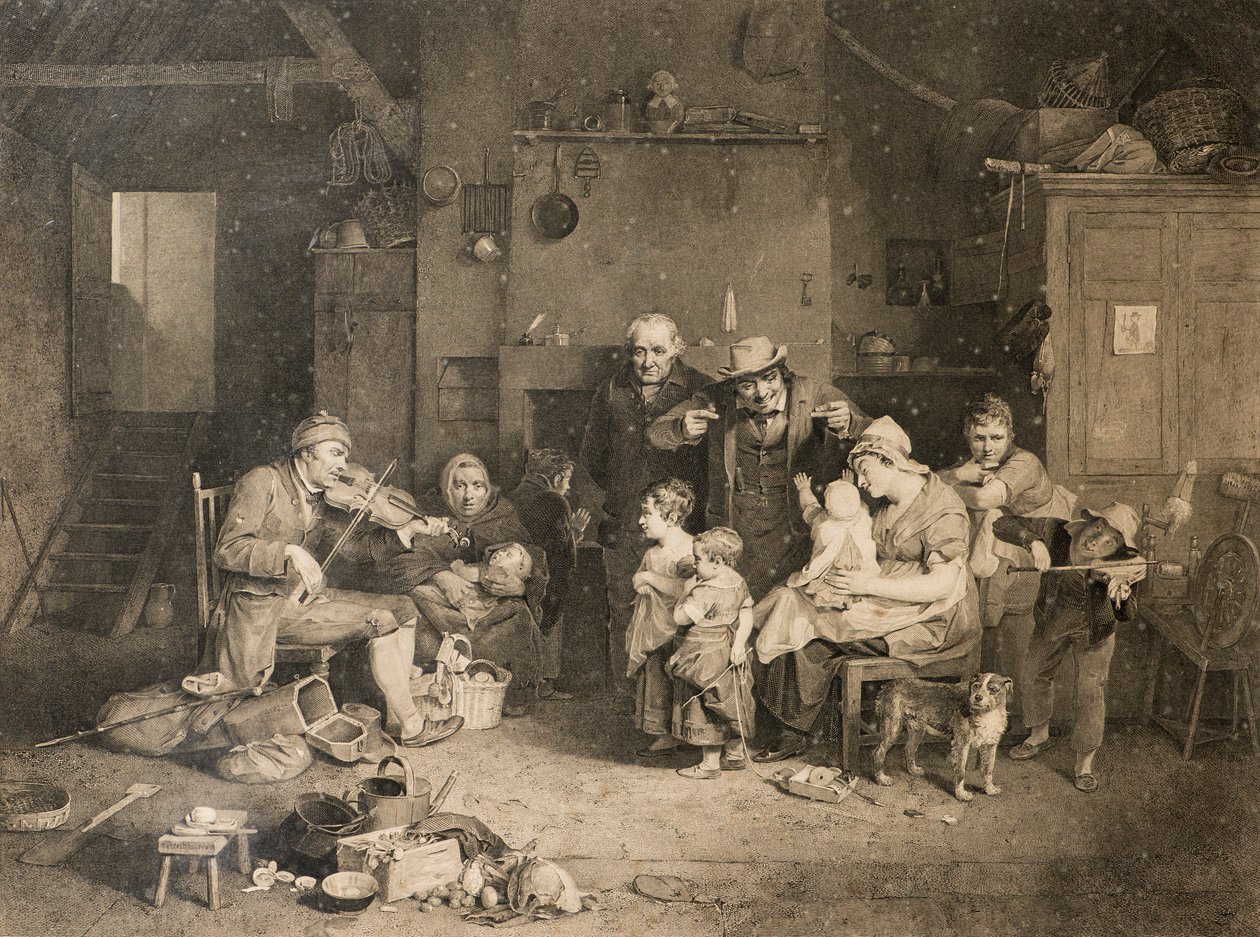 El violinista ciego (después de Sir David Wilkie) de John Burnet