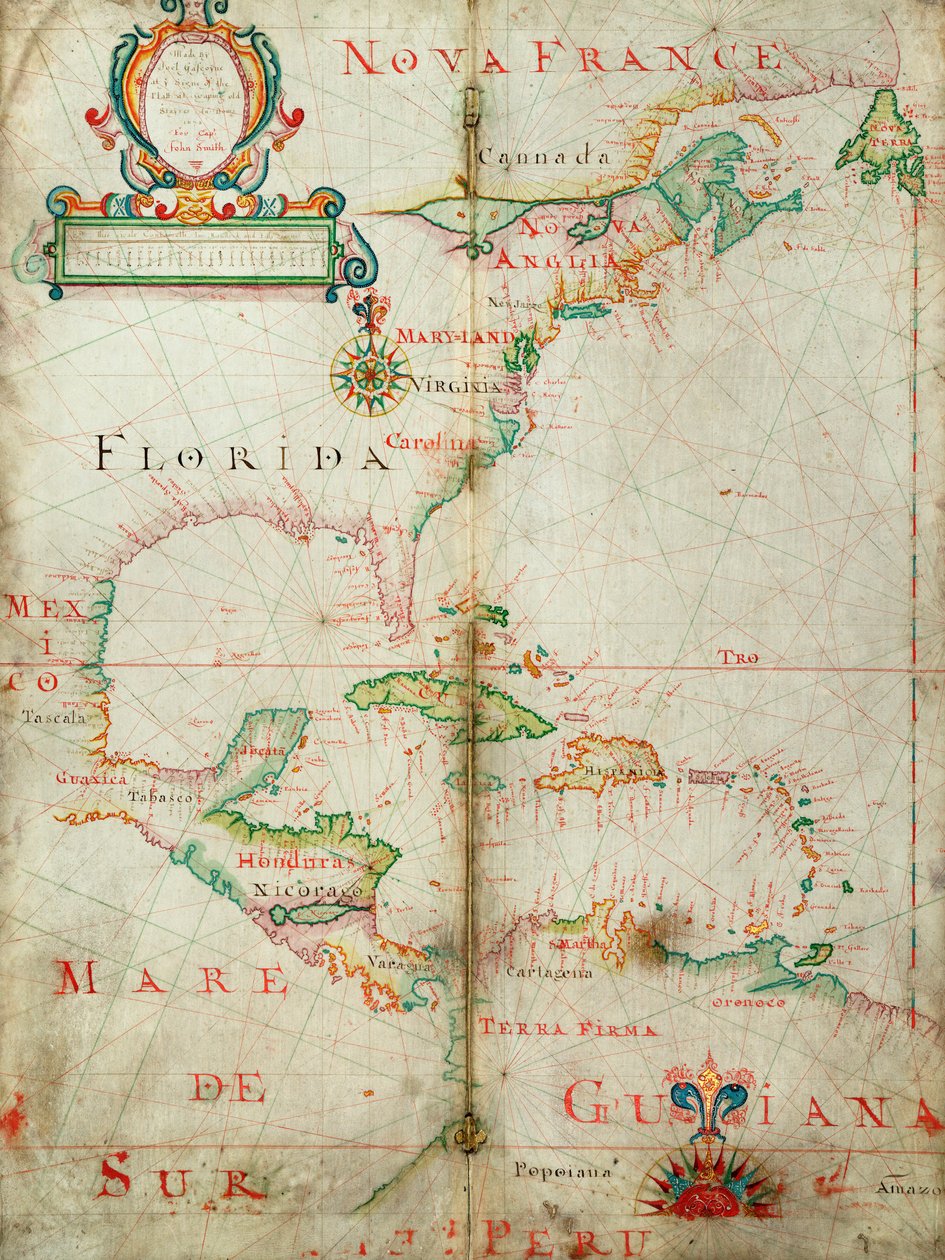 Carta del Atlántico occidental de John Burston