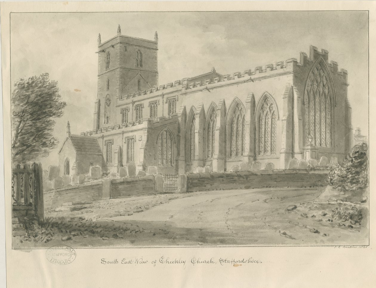 Iglesia de Checkley de John Chessell Buckler