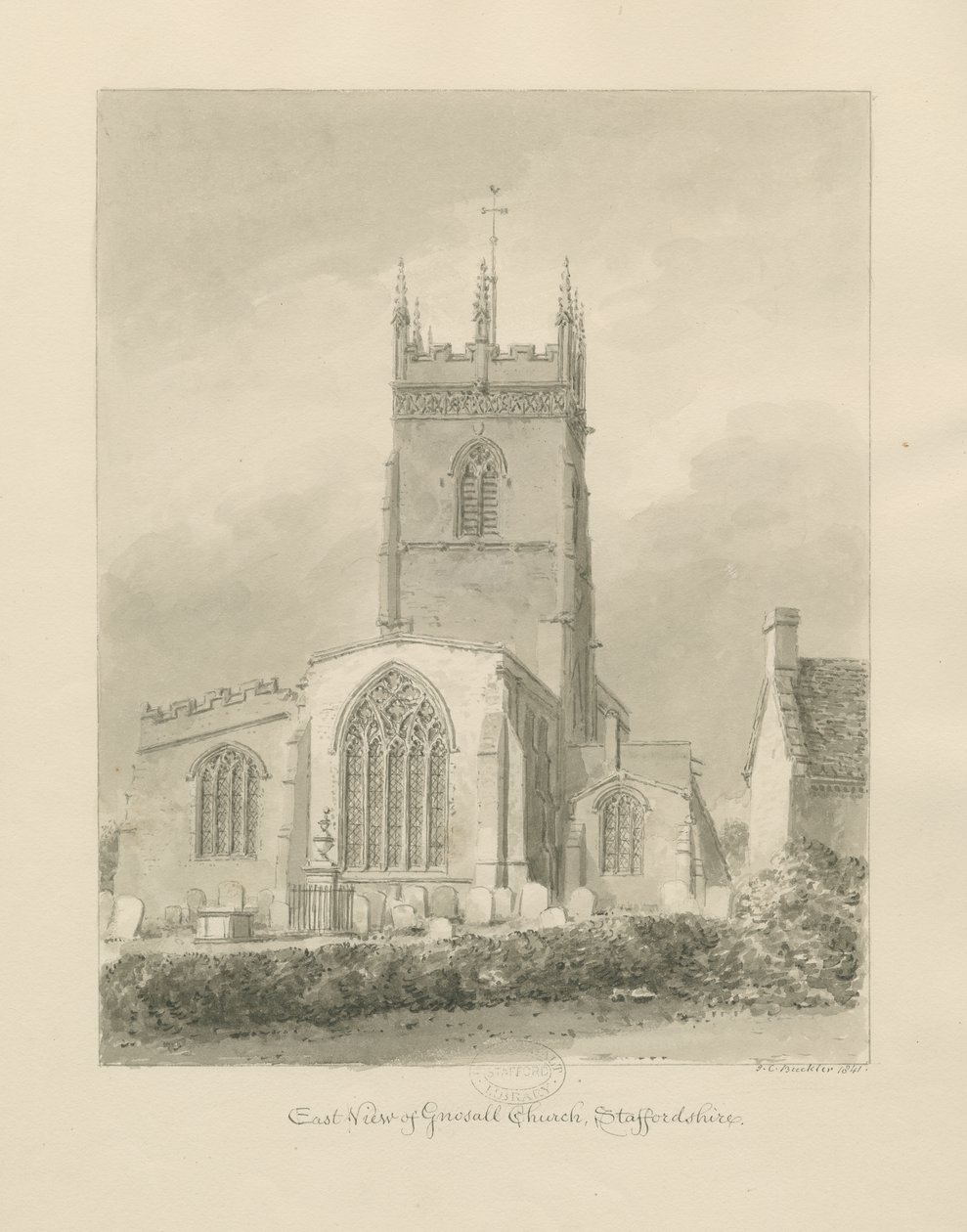 Iglesia de Gnosall de John Chessell Buckler
