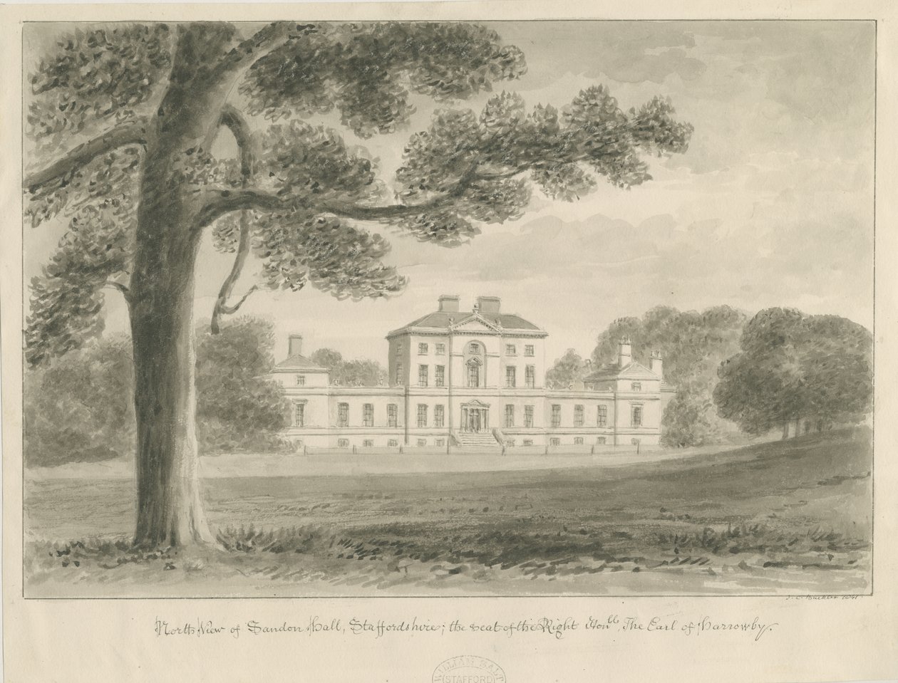 Sandon Hall de John Chessell Buckler