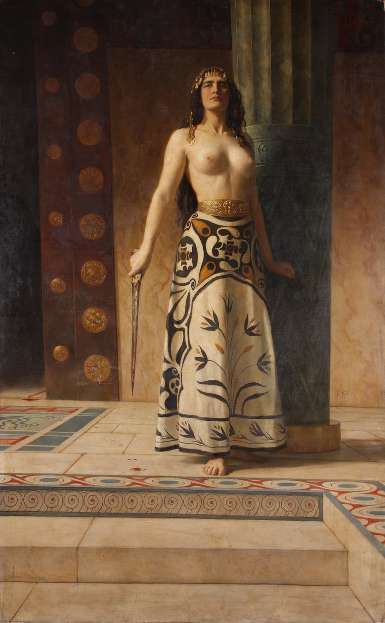 Clitemnestra, c.1914 (óleo sobre lienzo) de John Collier