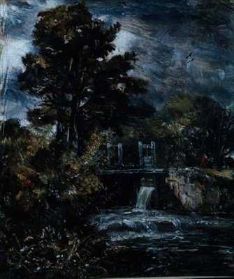 Una esclusa, quizás en el Stour de John Constable