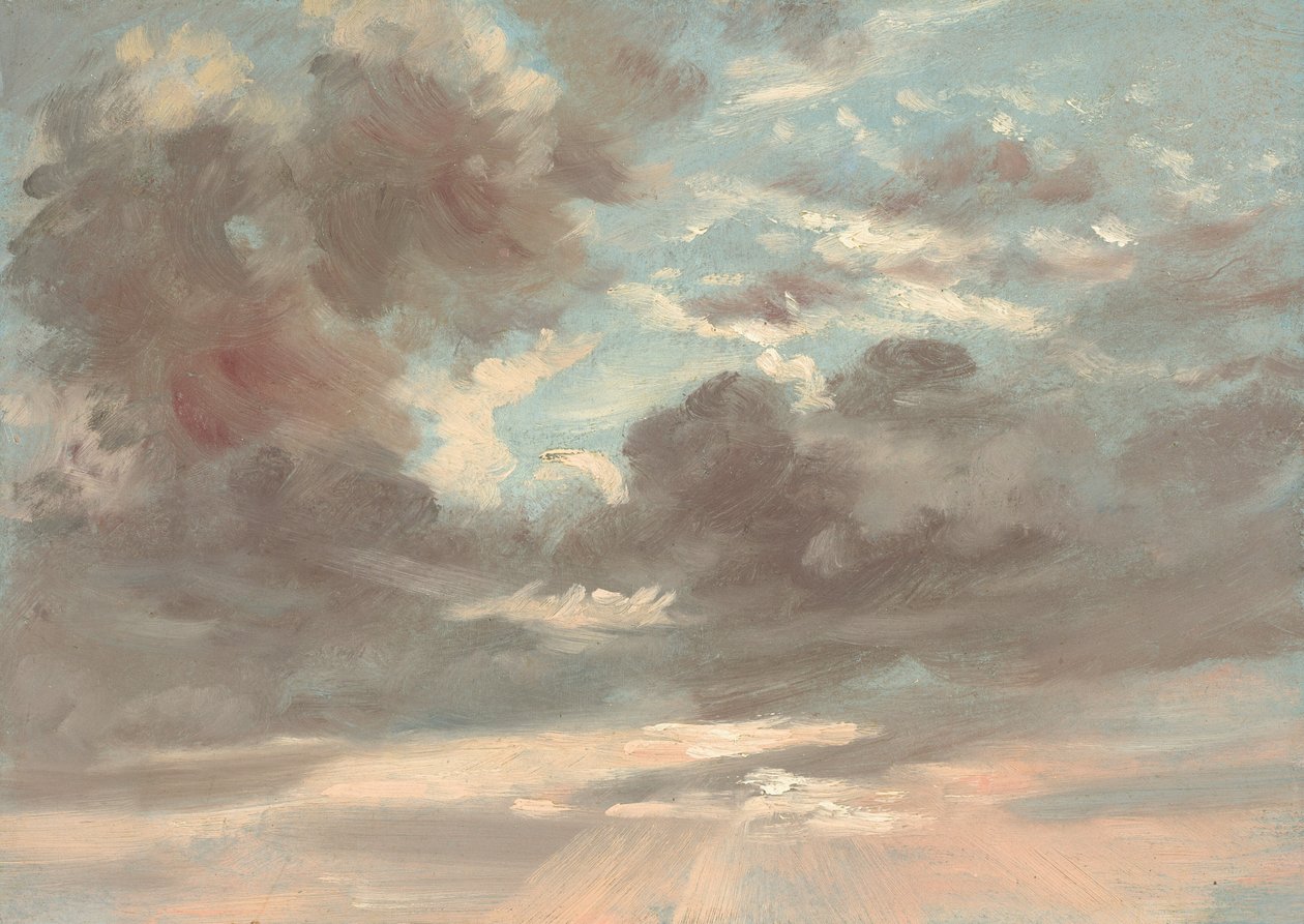 Estudio de nubes: Atardecer tormentoso de John Constable