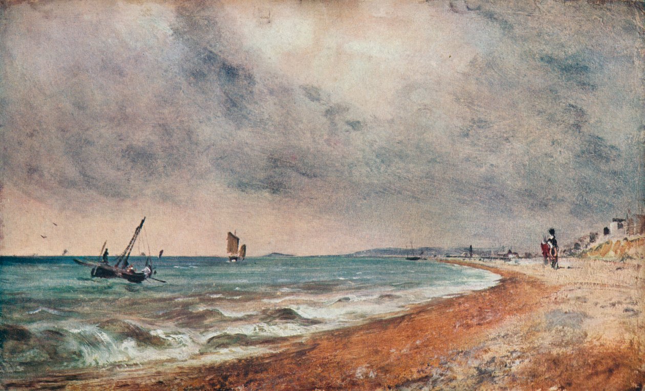 Playa de Hove, con Barcos de Pesca, c1824 de John Constable