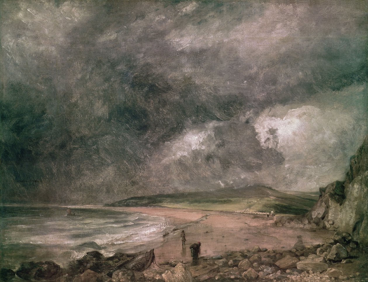 Bahía de Weymouth con tormenta acercándose de John Constable