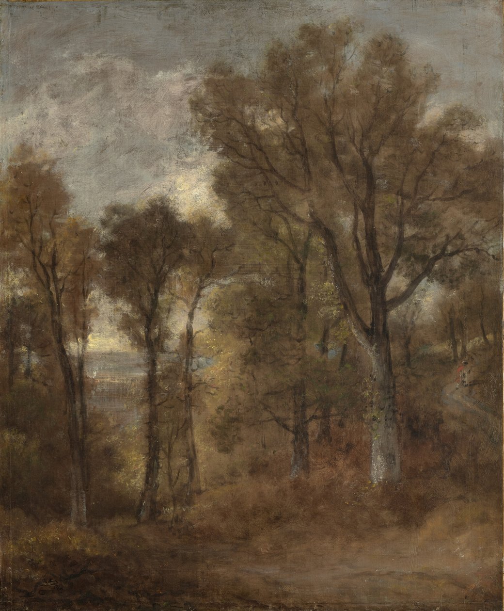 Escena del bosque con vista a Dedham Vale de John Constable