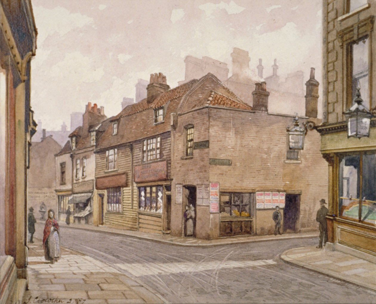 La taberna El Ángel, Bermondsey, Londres, 1887 de John Crowther