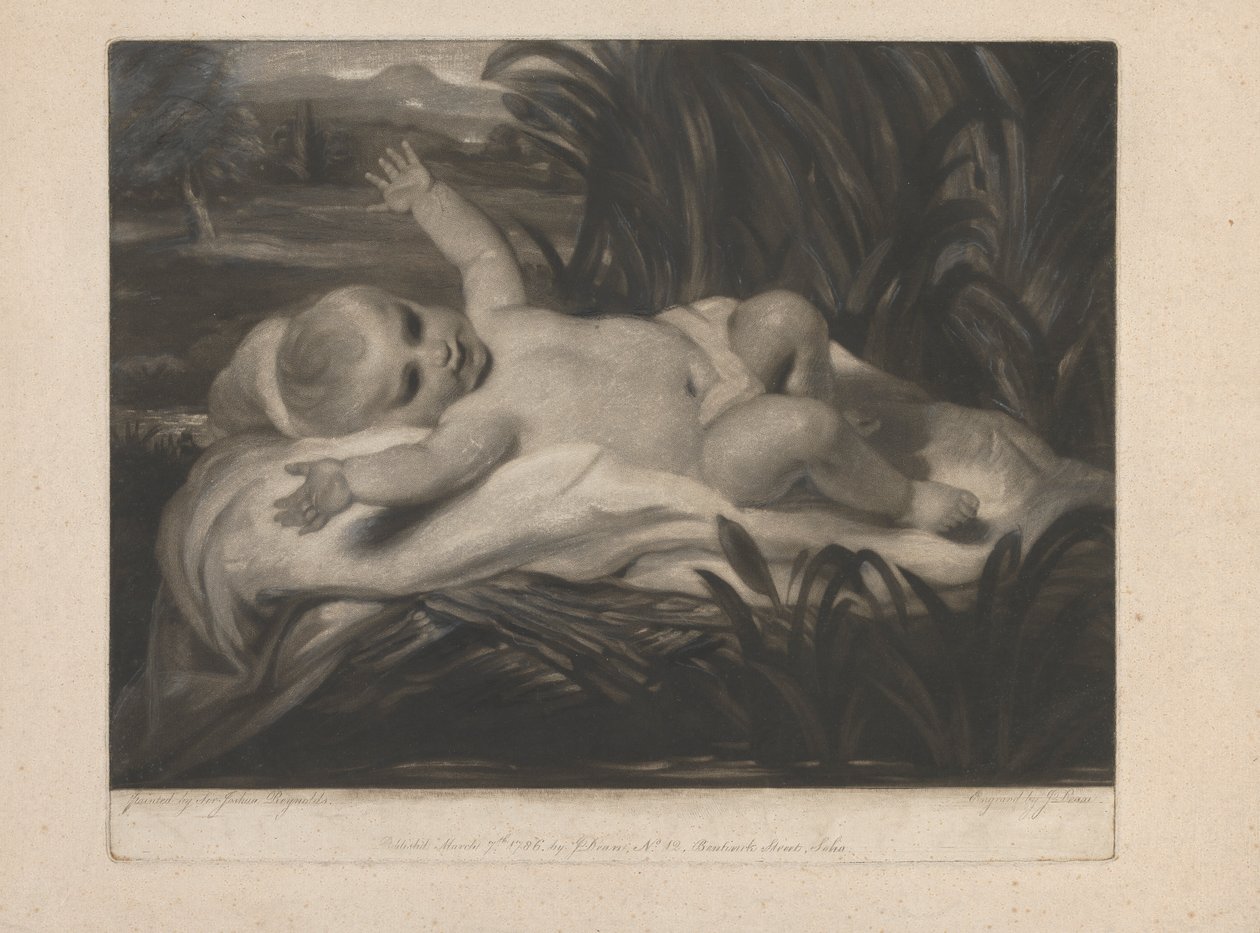 Moisés en los juncos [Niño reclinado] de John Dean